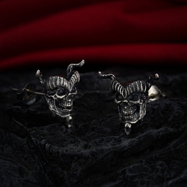 S’Tan Skull Stud Earrings - Bloodstock - Black Feather Design